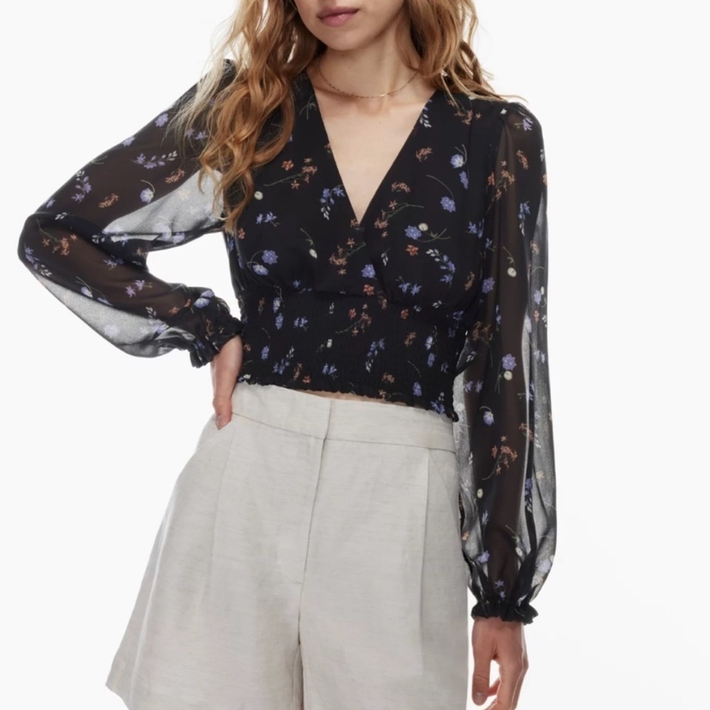 Wilfred Black Floral Blouse